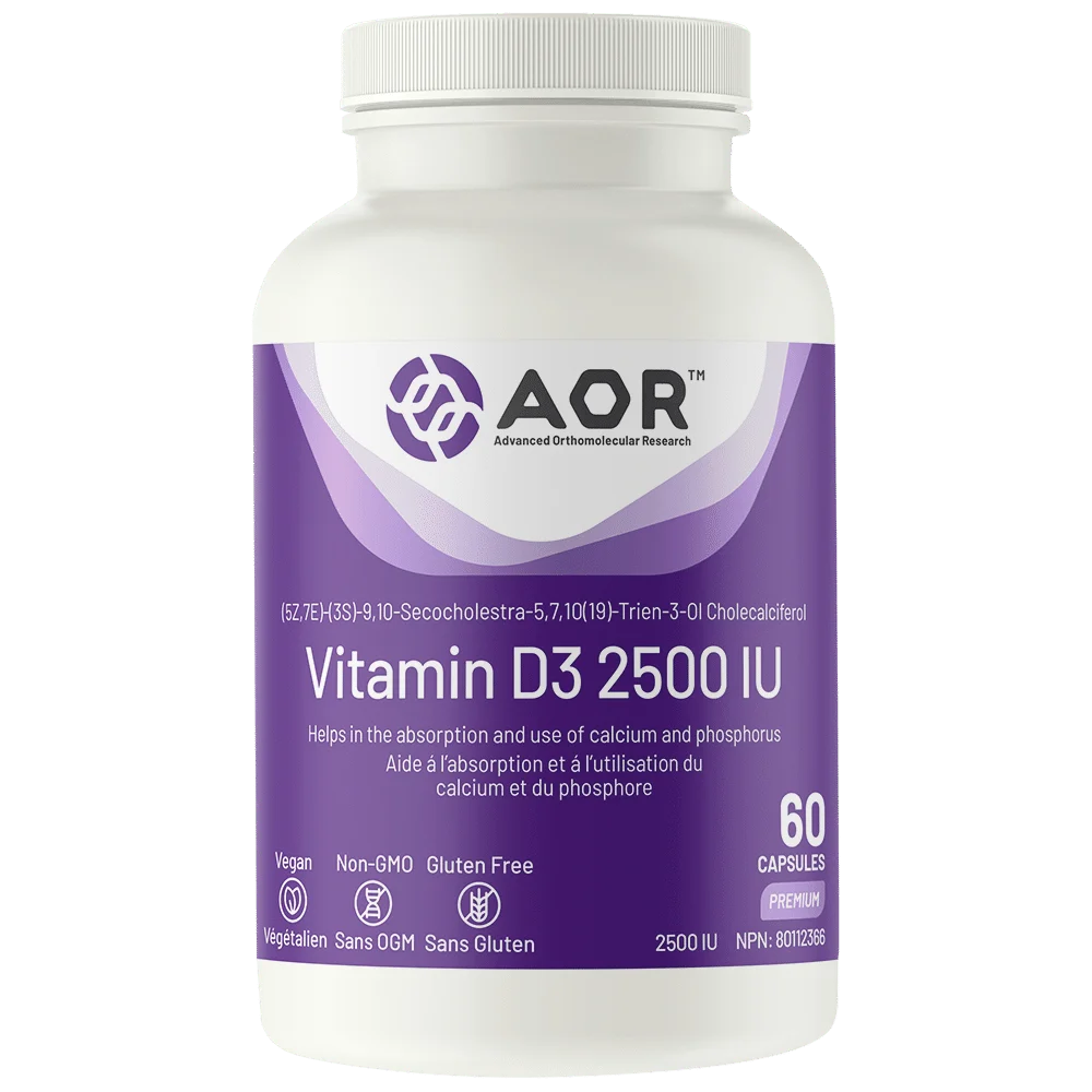 AOR - Vitamin D3 2500IU - 60 Capsules