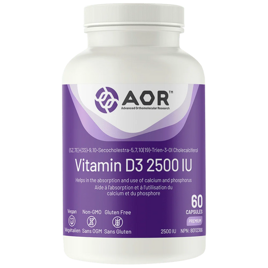 AOR - Vitamin D3 2500IU - 60 Capsules